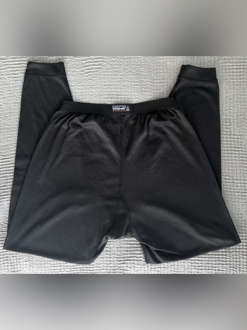 Patagonia Capilene Midweight Base Layer Pants Men’s L Black Made USA Vintage